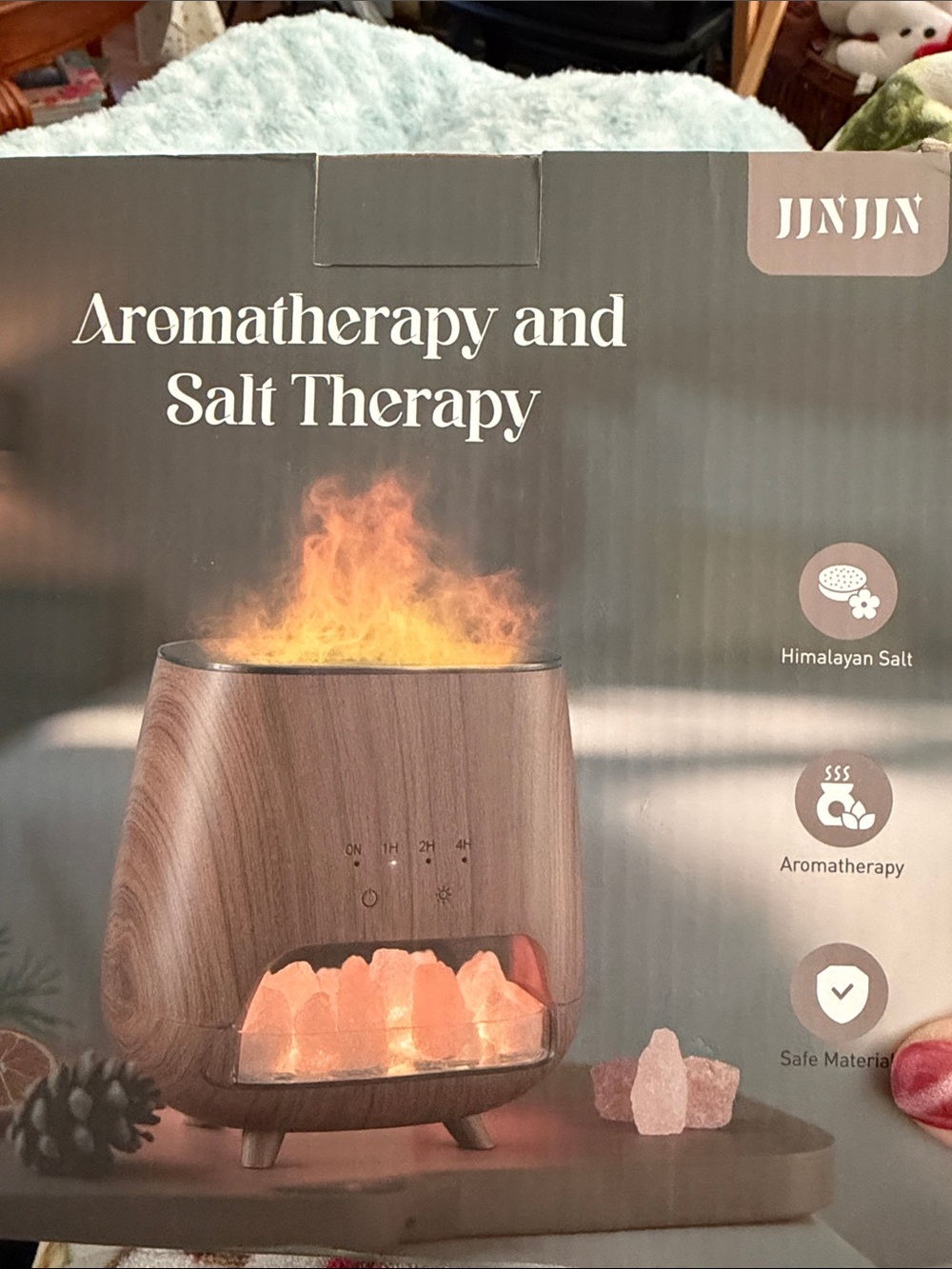 NEW not opened JINJIN Aromatherapy & Himalayan Salt Diffuser - Wood Grain